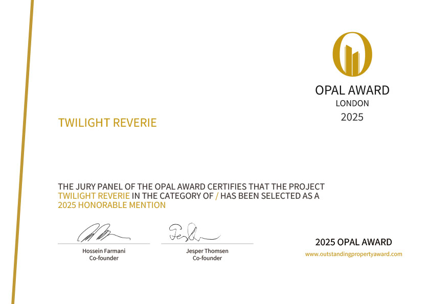 柒享設計 OPAL Award 競賽獲獎證書